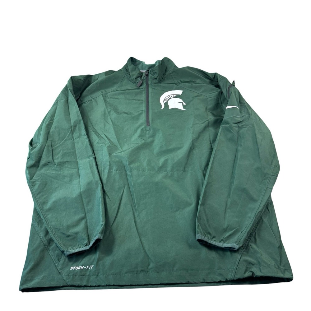 Nike Storm Fit Green‎ Michigan State Full Zip Windbreaker Jacket Size Large Mint